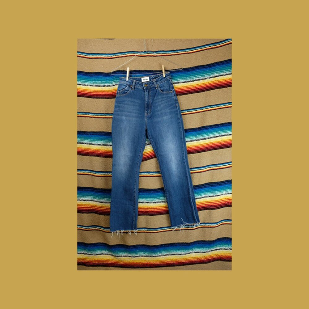 womens Rollas duster bootcut crop cutoff womens denim jeans US 27 AU 9